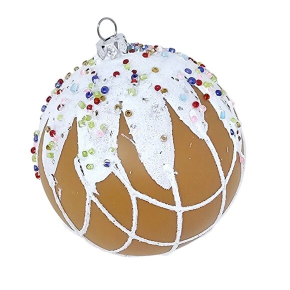 Frosted Gingerbread with Sprinkles Ball Christmas Ornaments (Set of 4) - Picture 5 of 5